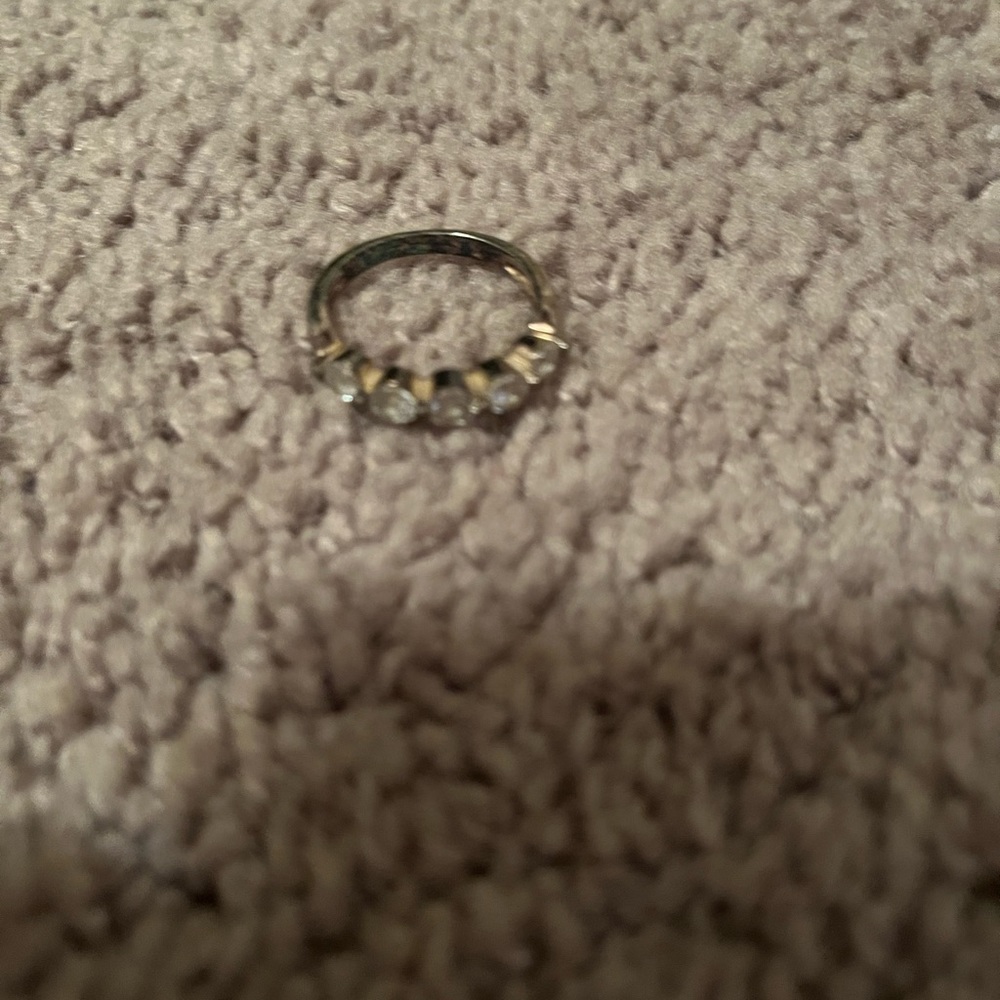 Fake silver and diamond ring